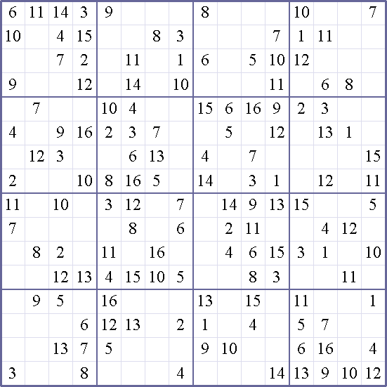 Sudoku Weekly - medium Puzzle